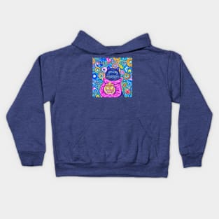 Happy Halloween Floral Black Cat Kids Hoodie